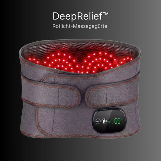 DeepRelief™ 3-in-1 Rückengürtel — Wärme, Vibration & Rotlicht