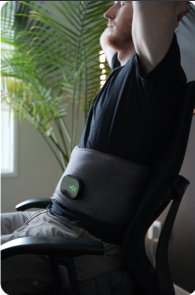 DeepRelief™ 3-in-1 Rückengürtel — Wärme, Vibration & Rotlicht