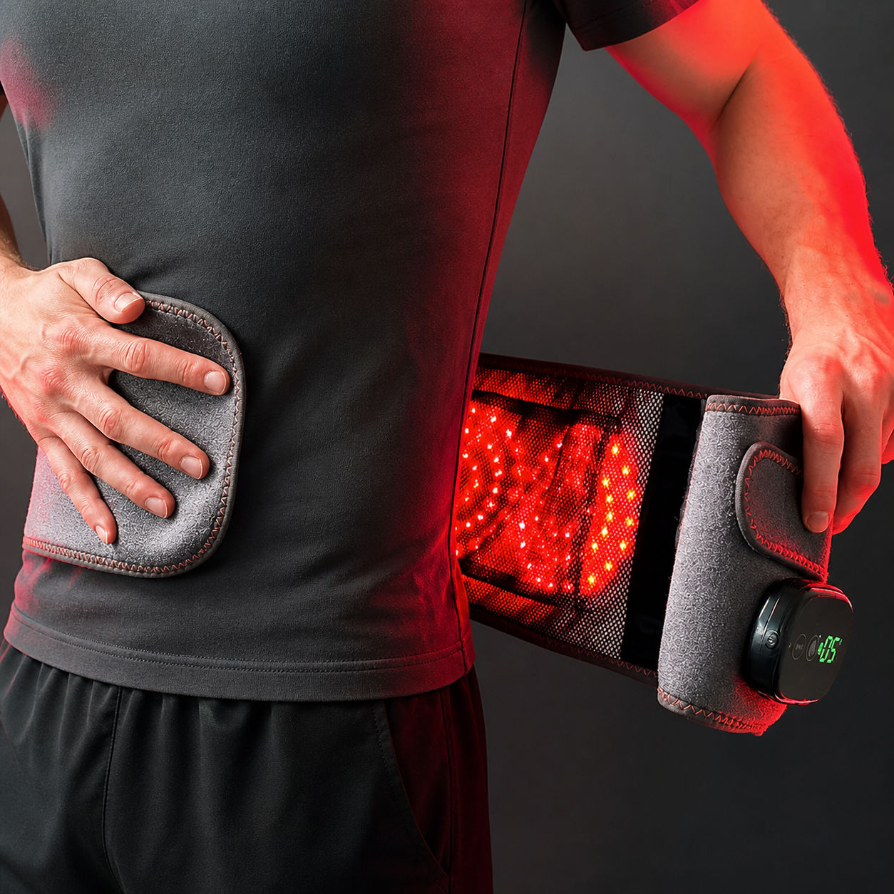 DeepRelief™ 3-in-1 Rückengürtel — Wärme, Vibration & Rotlicht