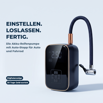 Akku-Reifenpumpe mit Digitalanzeige und Auto-Stopp