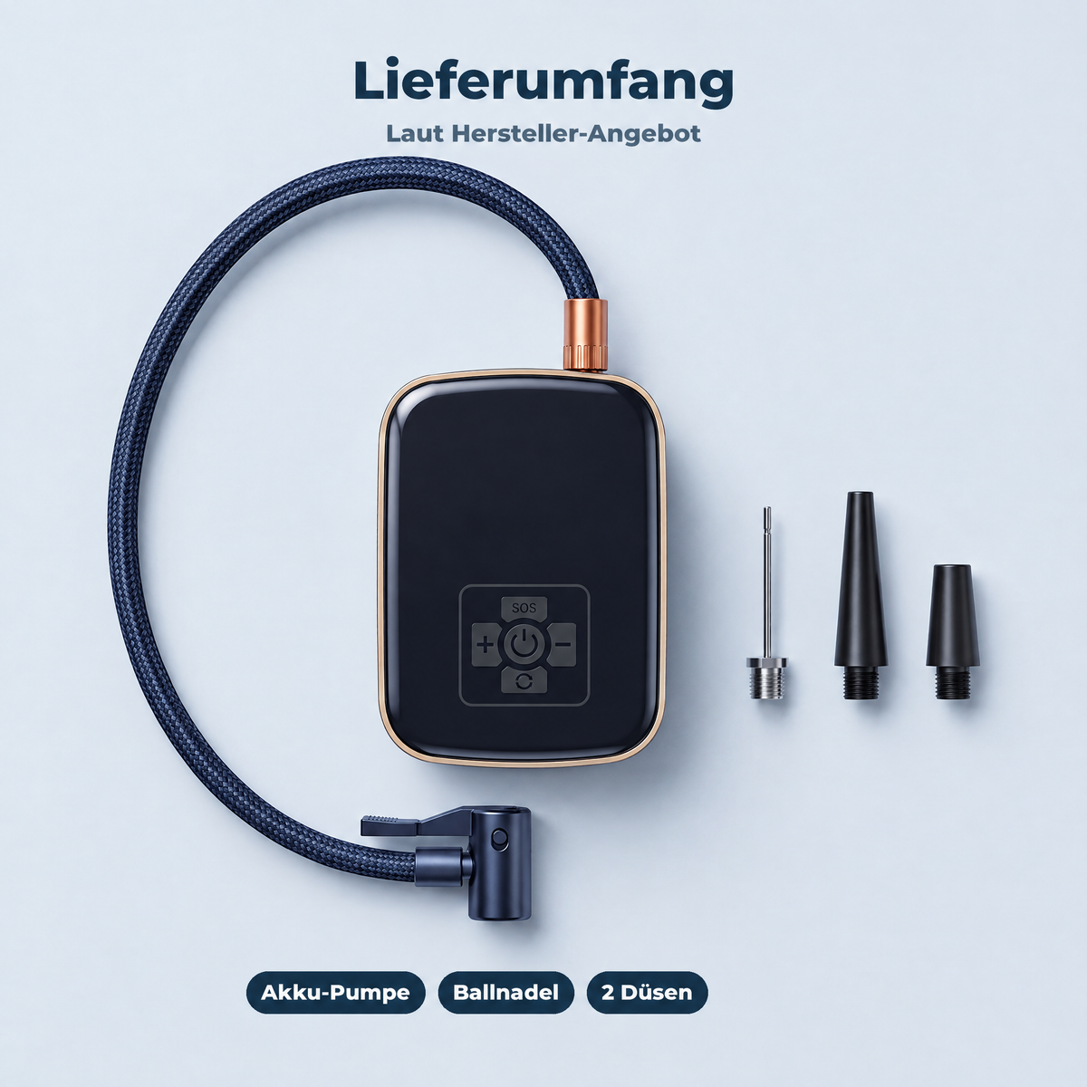 Lieferumfang Akku-Reifenpumpe