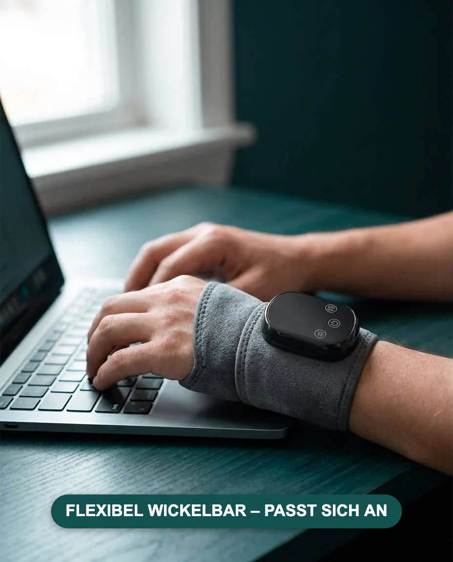 ThermoPuls im Alltag getragen beim Arbeiten am Laptop